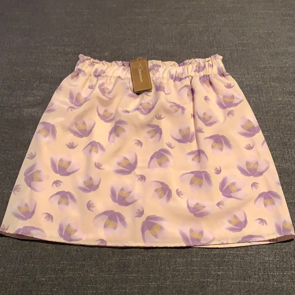 Purple floral mini skirt